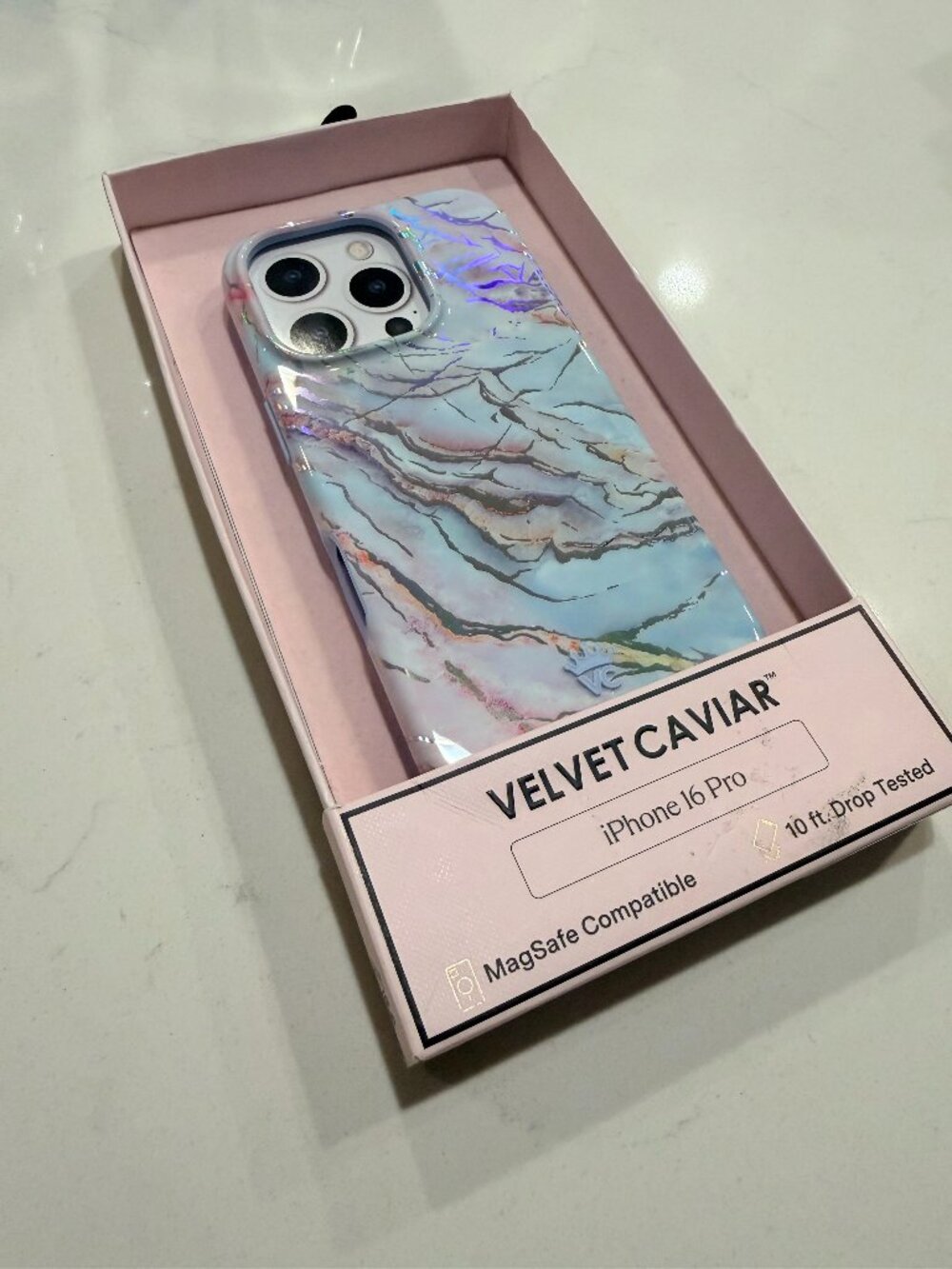 Velvet Caviar Cotton Candy Marble iPhone Case - iPhone 16 Pro - New in Box